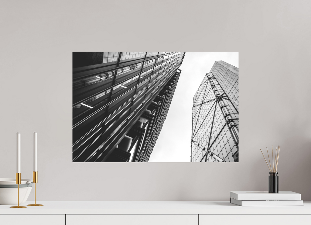 60 x 40 cm, Alu-Dibon noir & blanc Tirage photo [ Londres - City Geometry ] - Photographie d'art