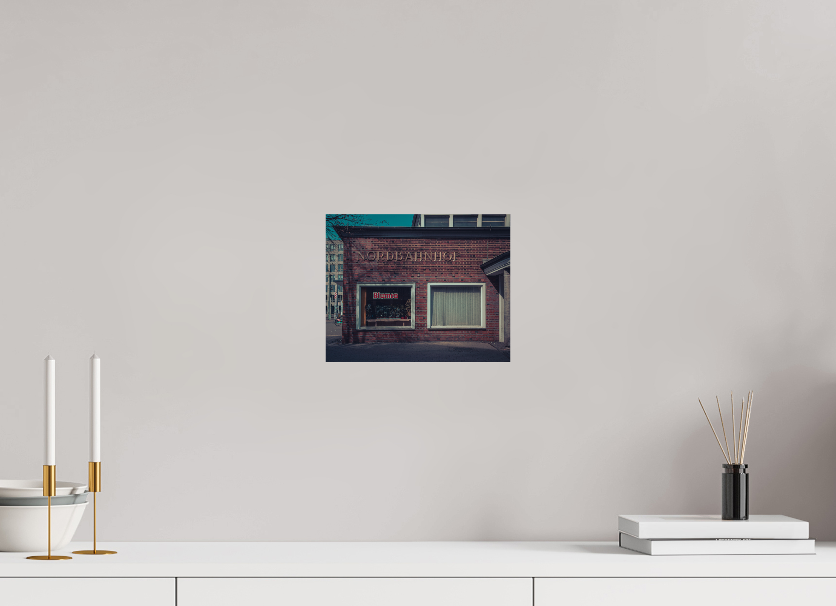 25 x 20 cm, Alu-Dibon couleur Tirage photo [ Berlin - Nordbahnhof ] - Photographie d'art