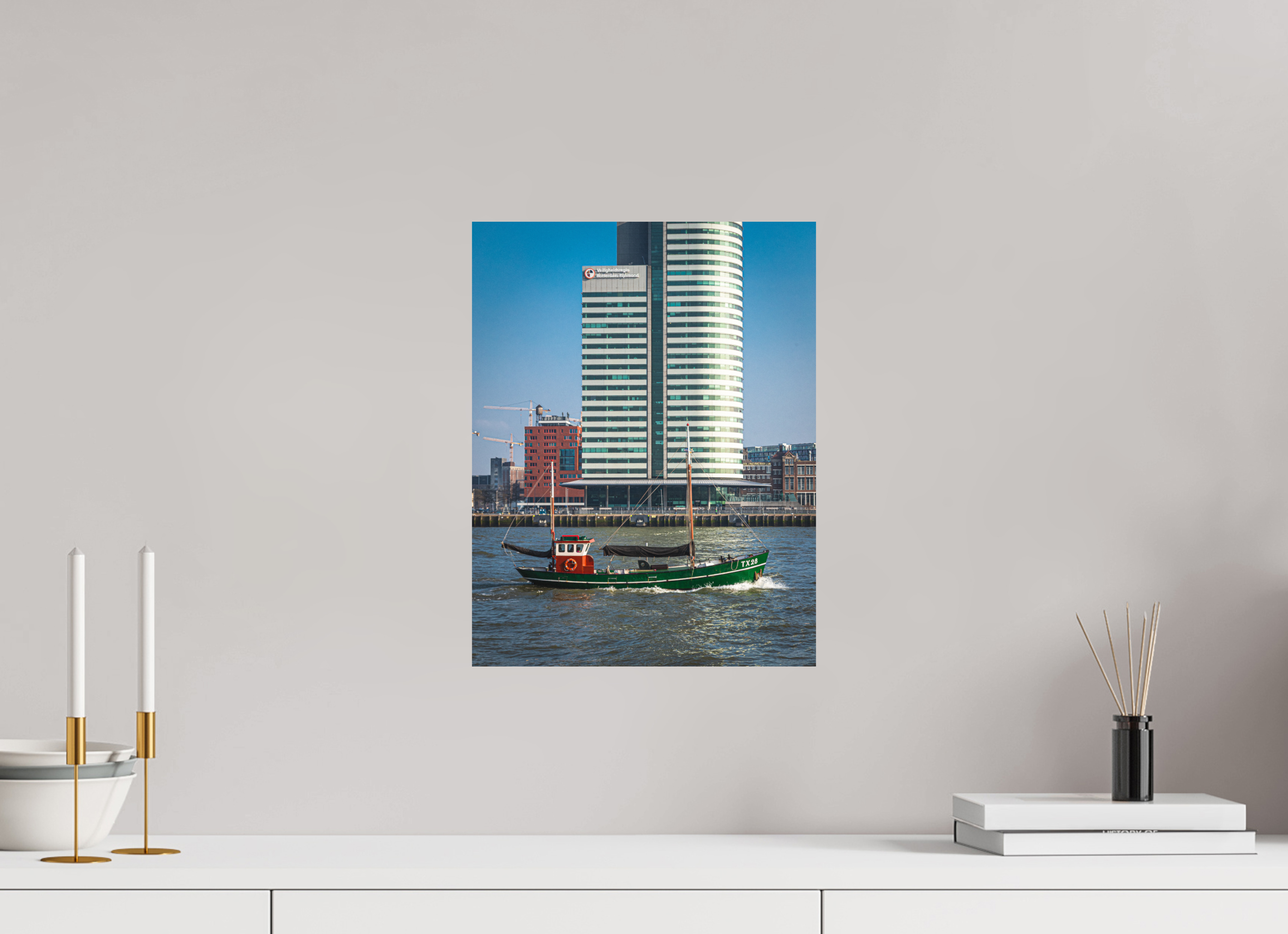 30 x 38,8 cm, Alu-Dibon couleur Tirage photo [ Rotterdam - Voguer ] - Photographie d'art