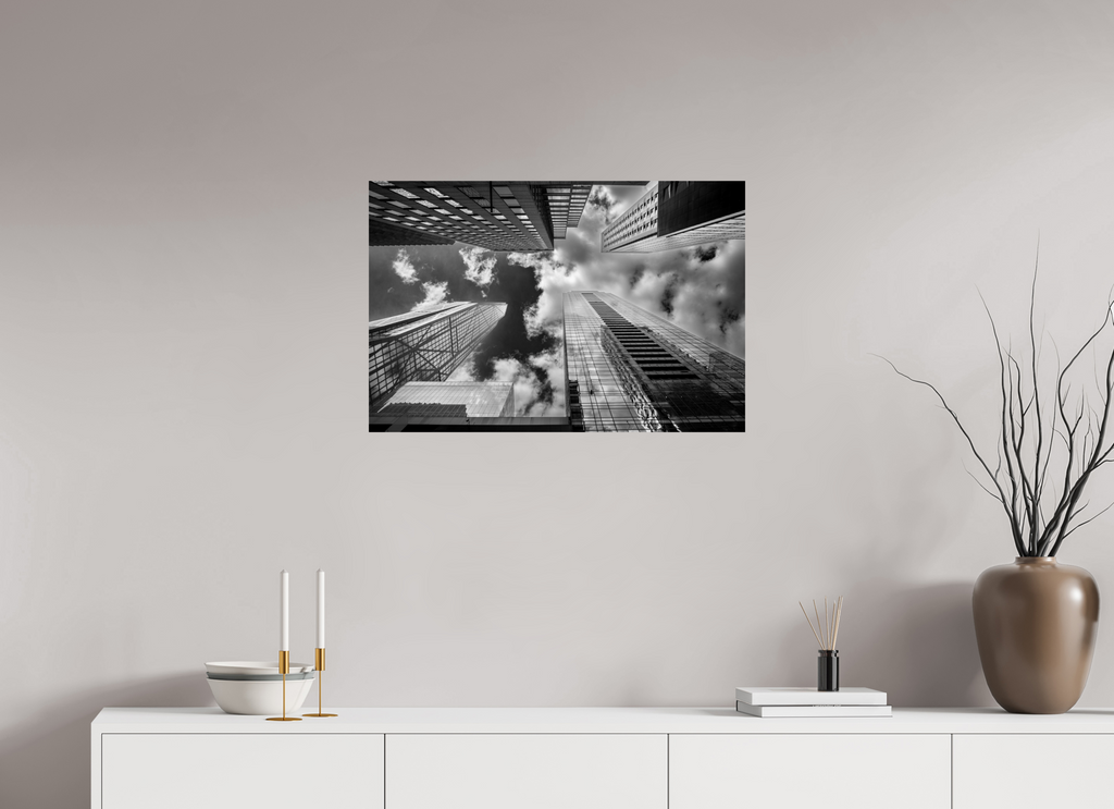 75 x 50 cm, Photo papier noir & blanc Tirage photo [ New York - 4 Structures ] - Photographie d'art