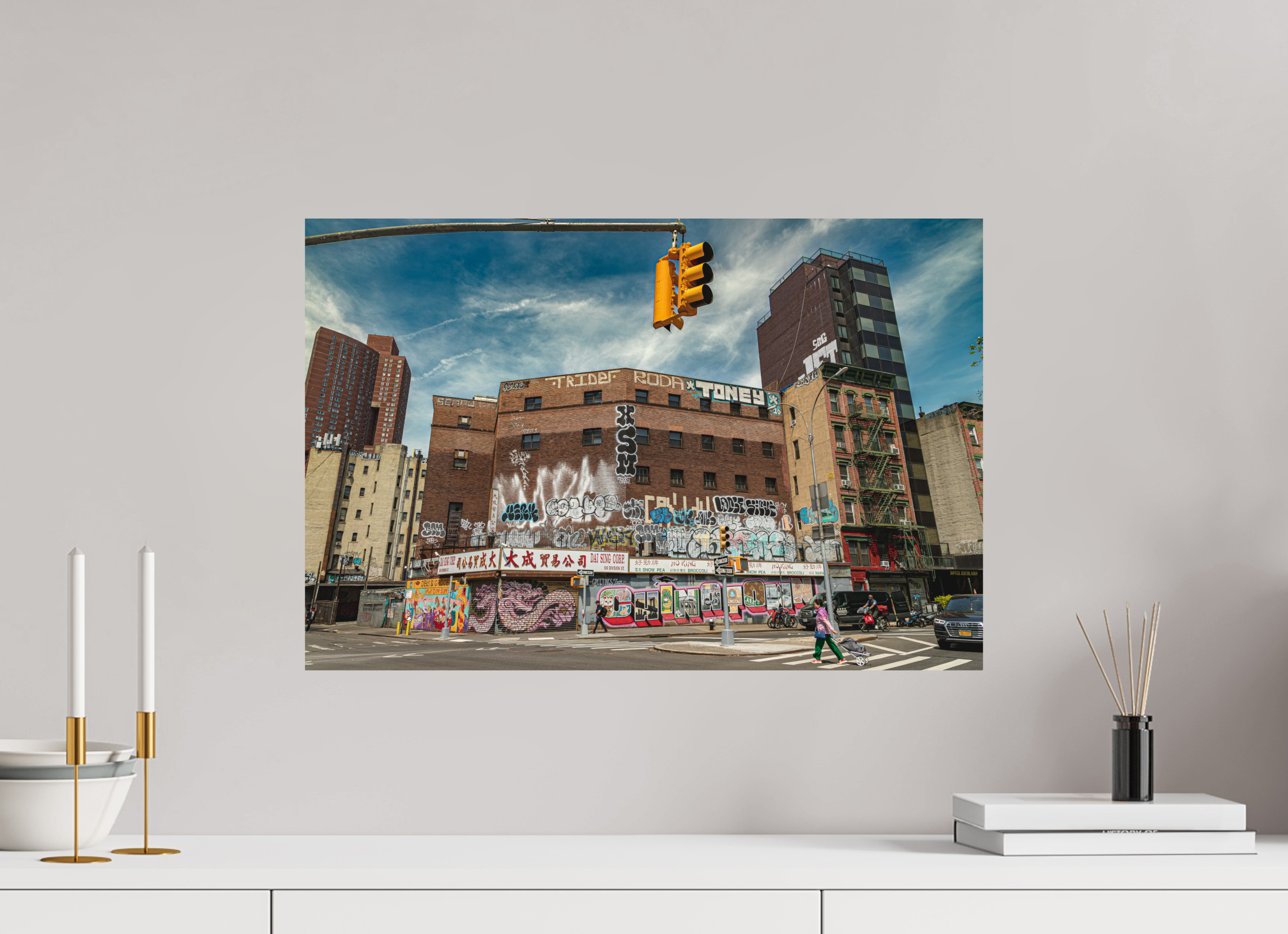 60 x 40 cm, Papier photo couleur Tirage photo [ New York - Welcome to Chinatown ] - Photographie d'art