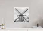 40 x 40 cm, Photo papier noir & blanc Tirage photo [ Kinderdijk-Elshout - The Cross ] - Photographie d'art