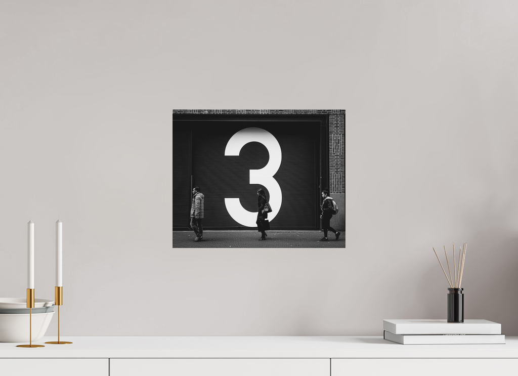 37,5 x 30 cm, Alu-Dibon noir & blanc Tirage photo [ La Haye - 3 Walkers ] - Photographie d'art