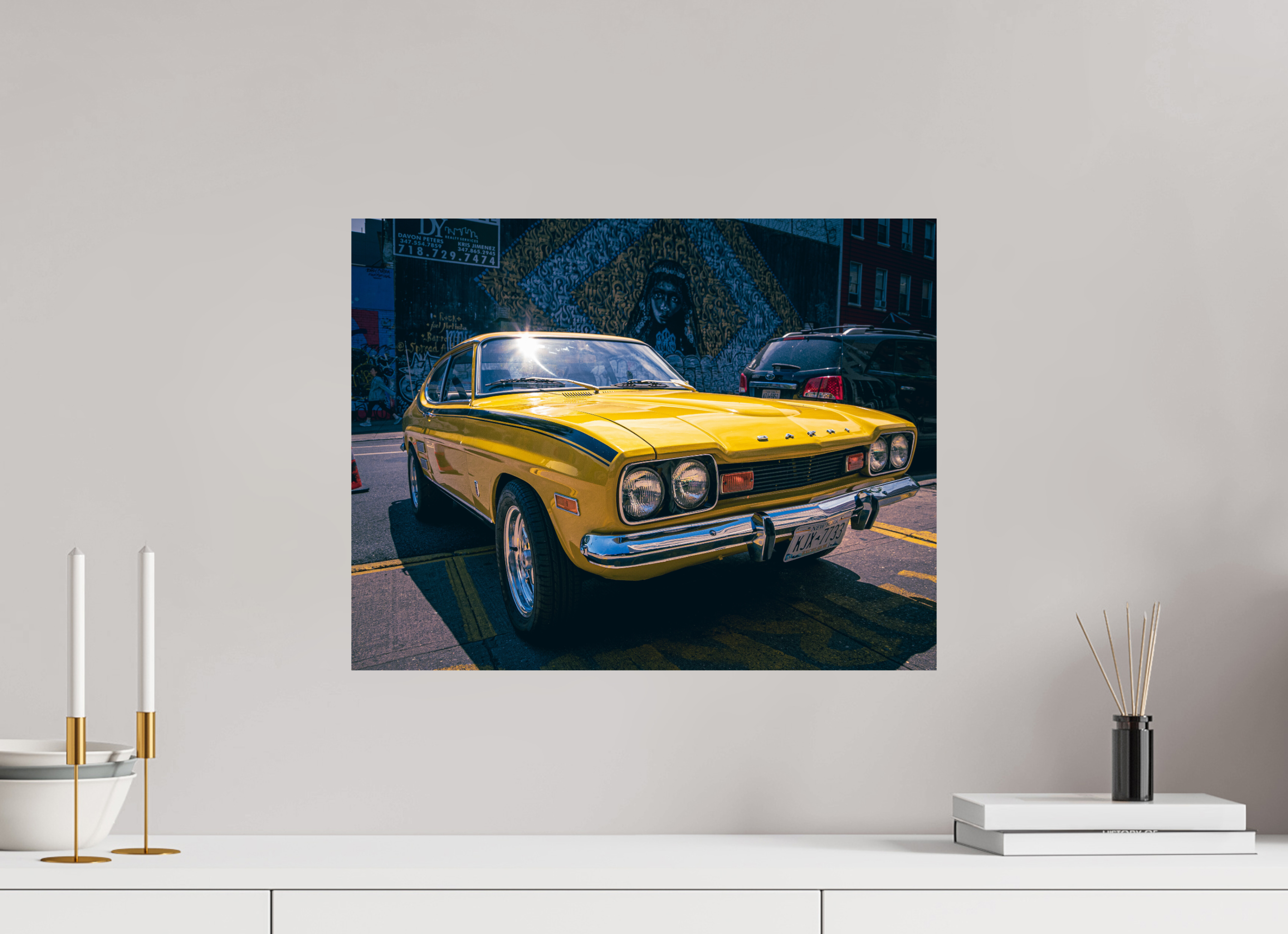 51,8 x 40 cm, Papier photo couleur Tirage photo [ New York - Ford Capri 2000 GT ] - Photographie d'art