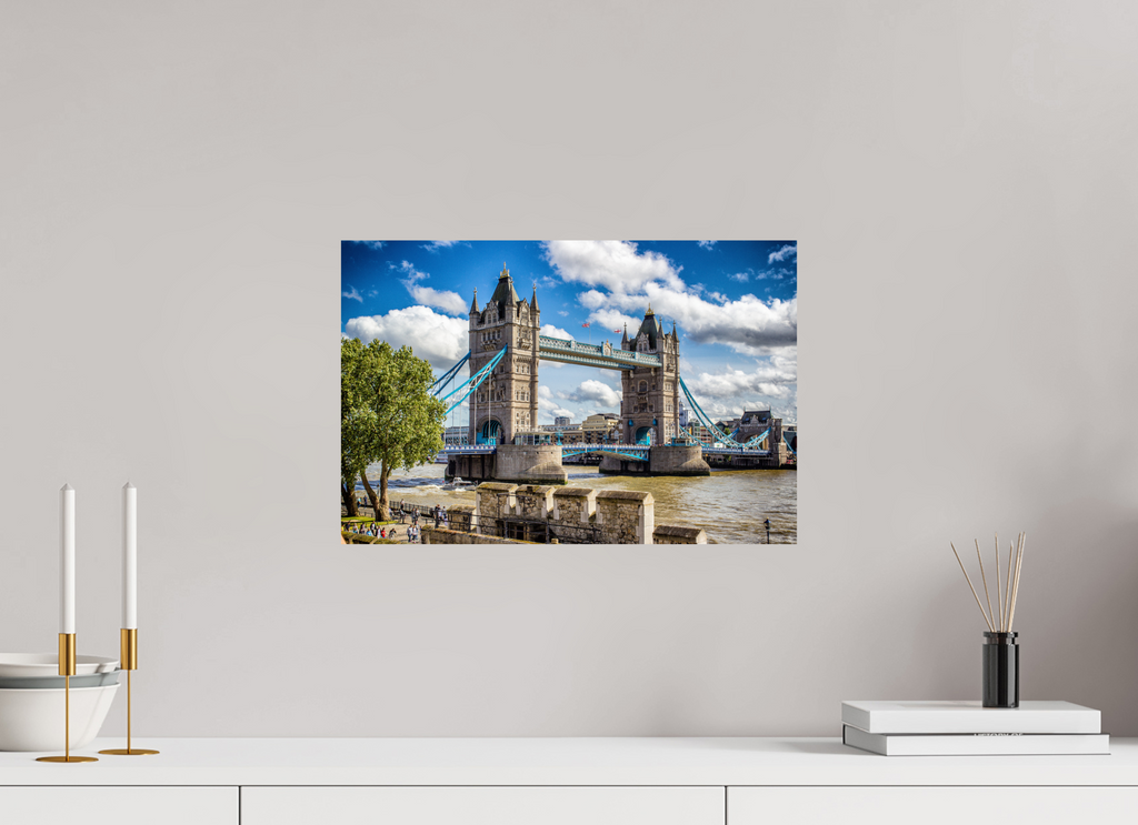 45 x 30 cm, Alu-Dibon couleur Tirage photo [ Londres - Tower Bridge ] - Photographie d'art