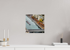 30 x 30 cm, Alu-Dibon couleur Tirage photo [ Paris - Vue sur berge ] - Photographie d'art