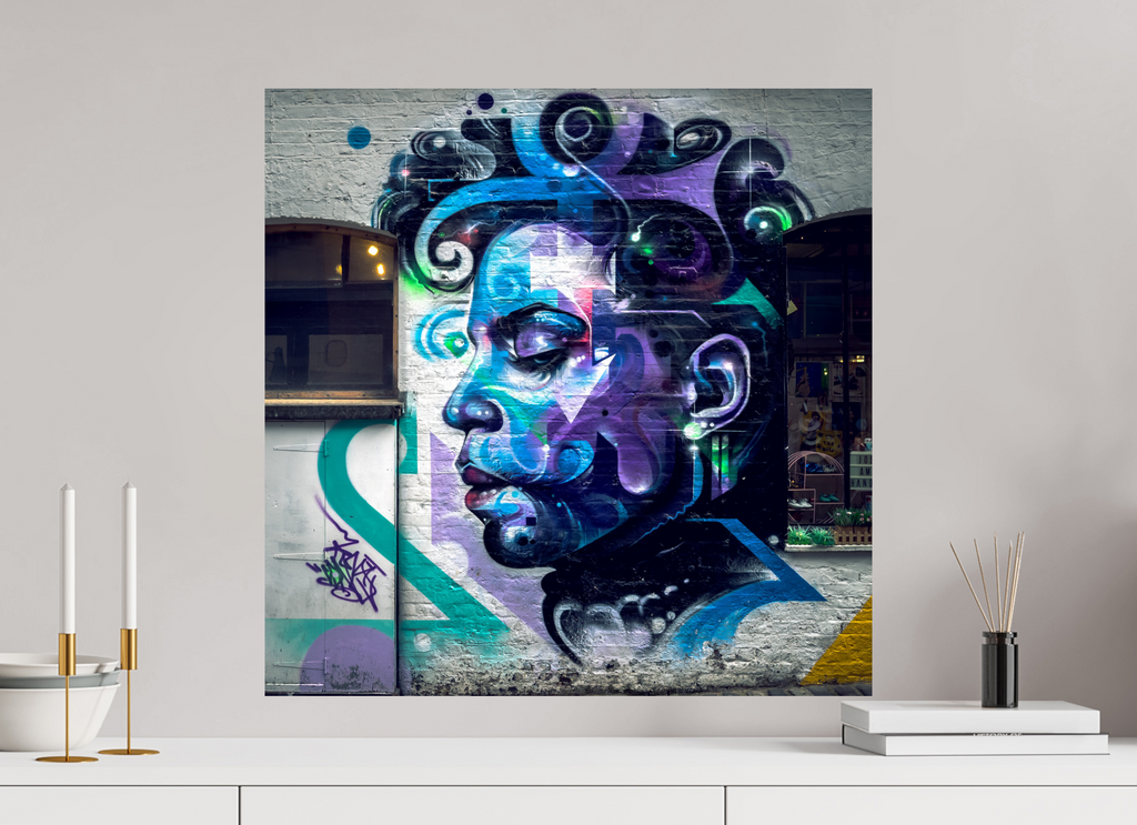 60 x 60 cm, Alu-Dibon couleur Tirage photo [ Londres - LDN Street Art Prince ] - Photographie d'art