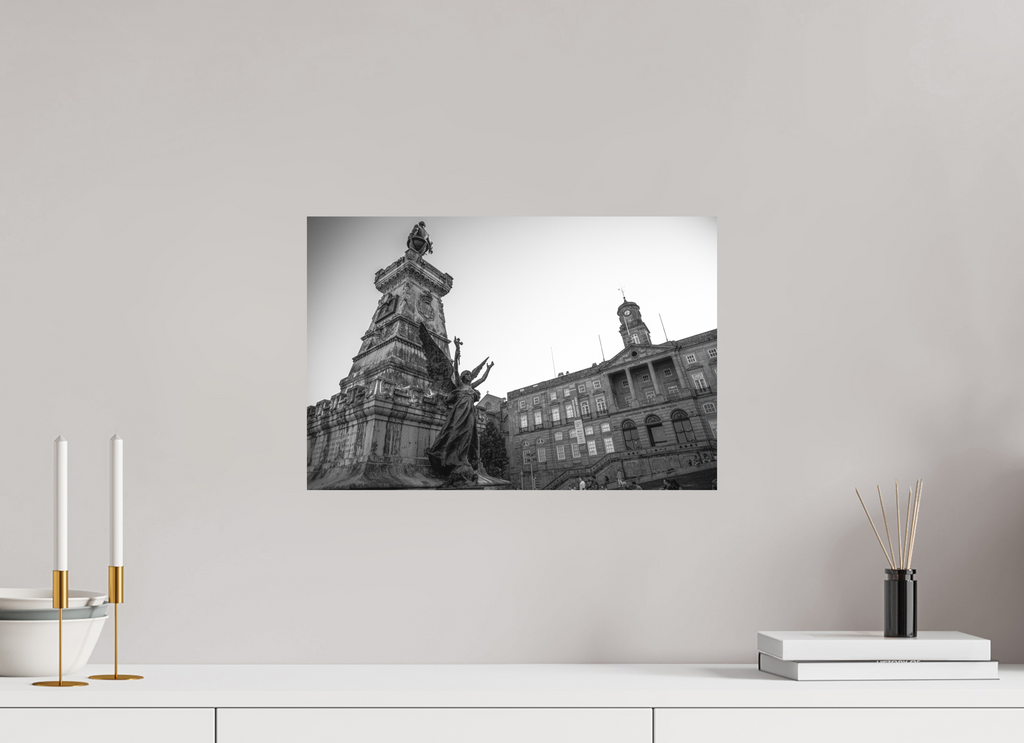 45 x 30 cm, Alu-Dibon noir & blanc Tirage photo [ Porto - Infante D. Henrique ] - Photographie d'art