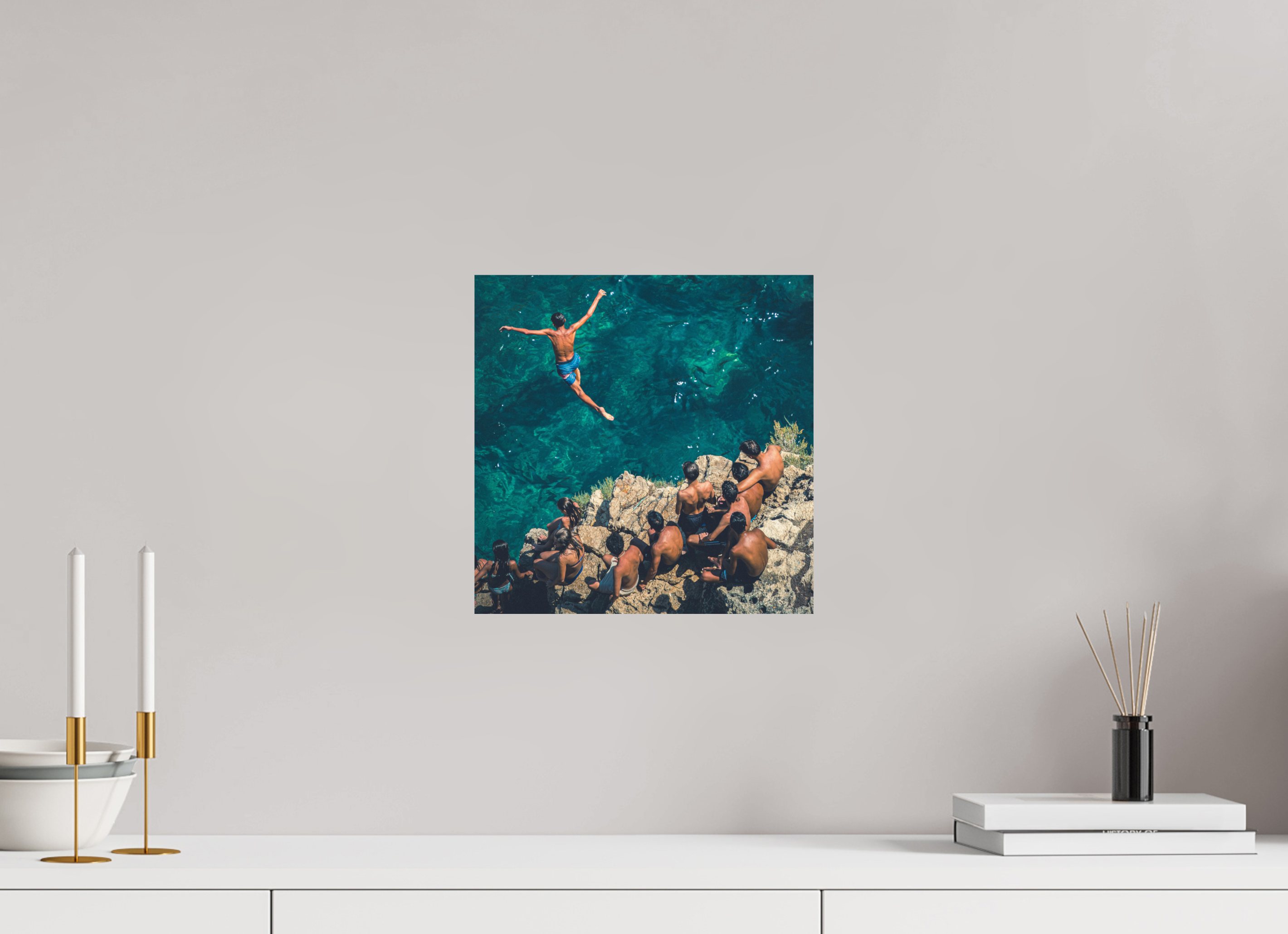 30 x 30 cm, Papier photo couleur Tirage photo [ Polignano a Mare - Volare sul mare ] - Photographie d'art