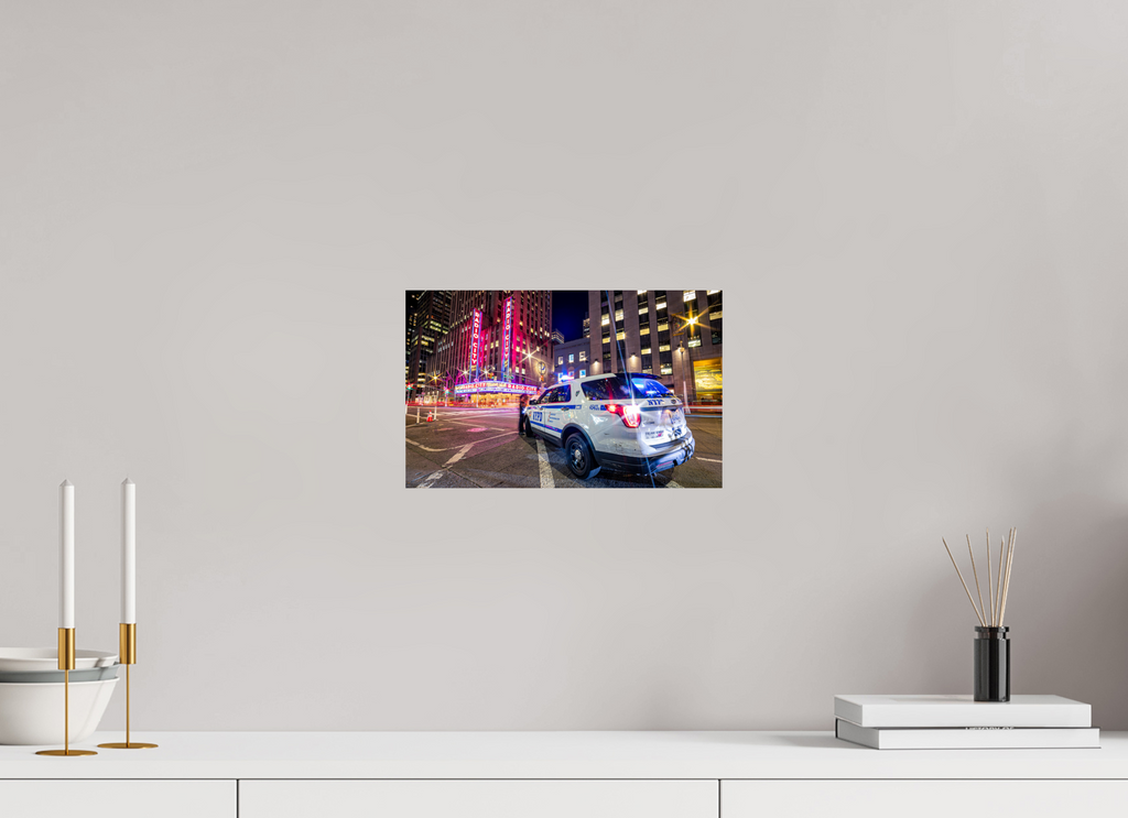 32 x 20 cm, Papier photo couleur Tirage photo [ New York - NYPD Lights ] - Photographie d'art