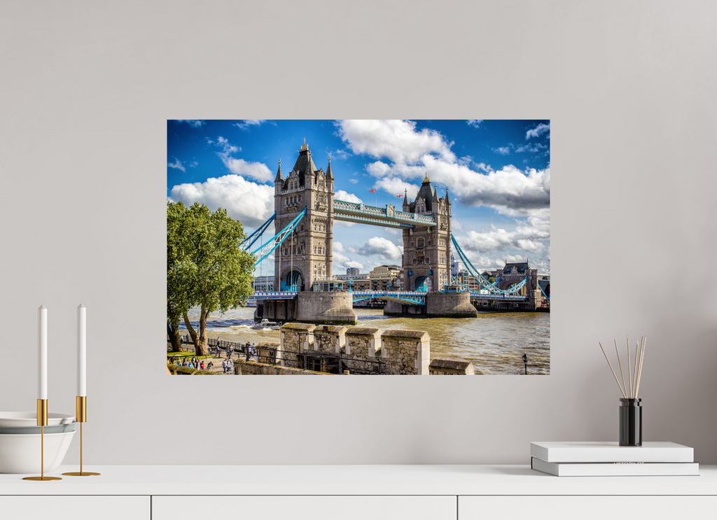 60 x 40 cm, Alu-Dibon couleur Tirage photo [ Londres - Tower Bridge ] - Photographie d'art