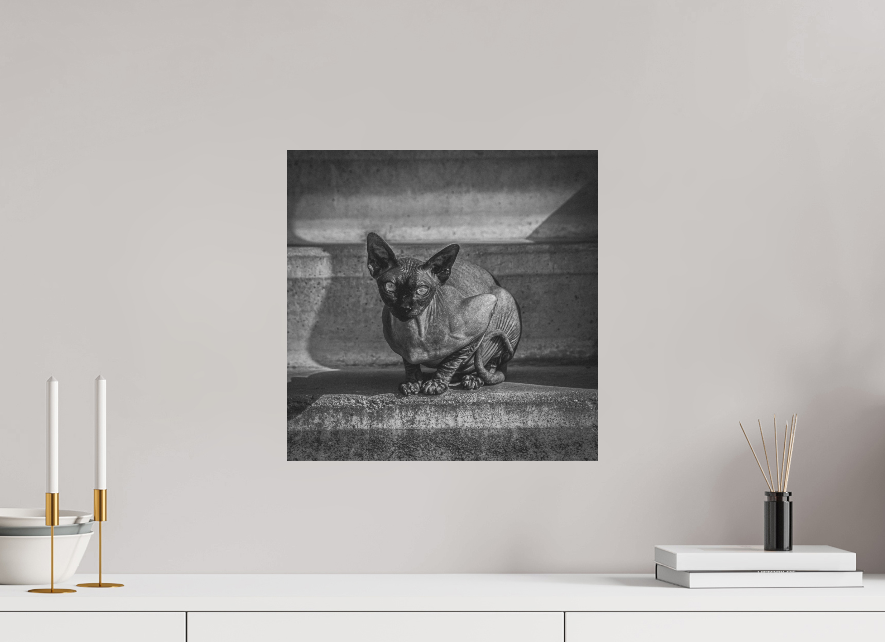40 x 40 cm, Photo papier noir & blanc Tirage photo [ Rotterdam - Le Sphynx ] - Photographie d'art