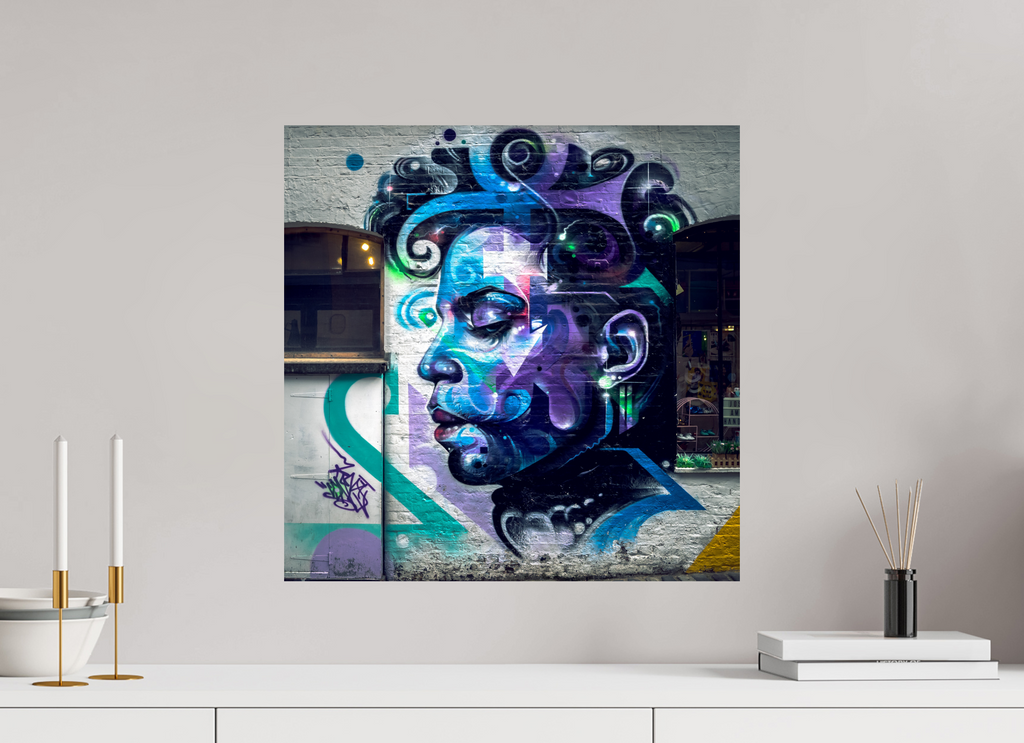 50 x 50 cm, Alu-Dibon couleur Tirage photo [ Londres - LDN Street Art Prince ] - Photographie d'art