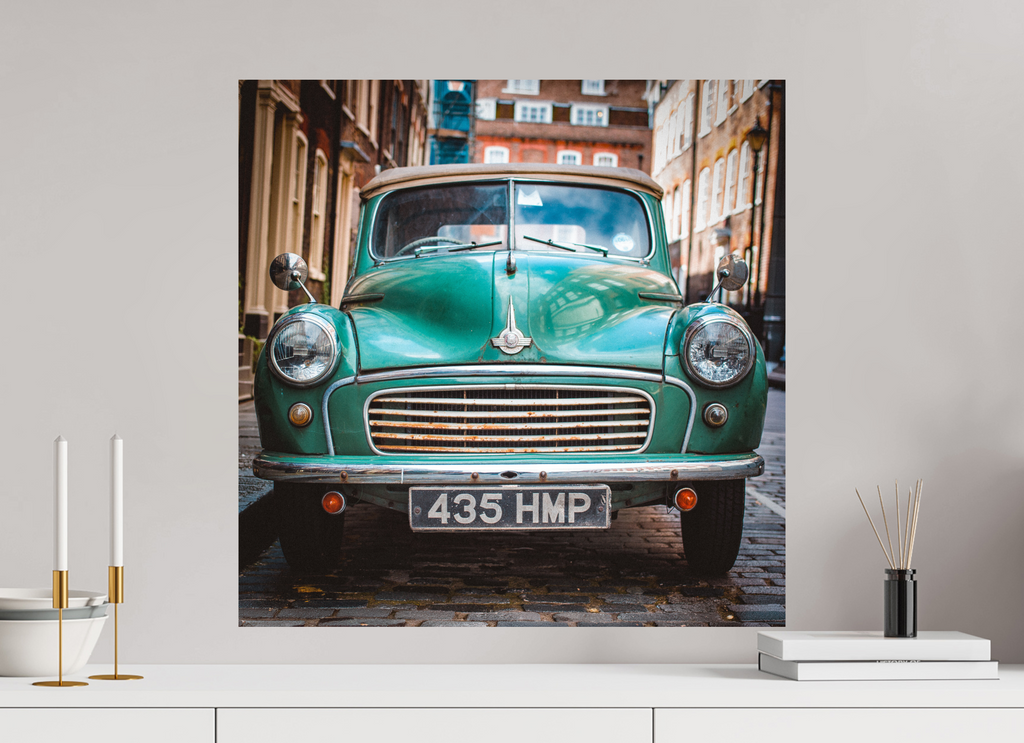 60 x 60 cm, Alu-Dibon couleur Tirage photo [ Londres - The Old Morris ] - Photographie d'art