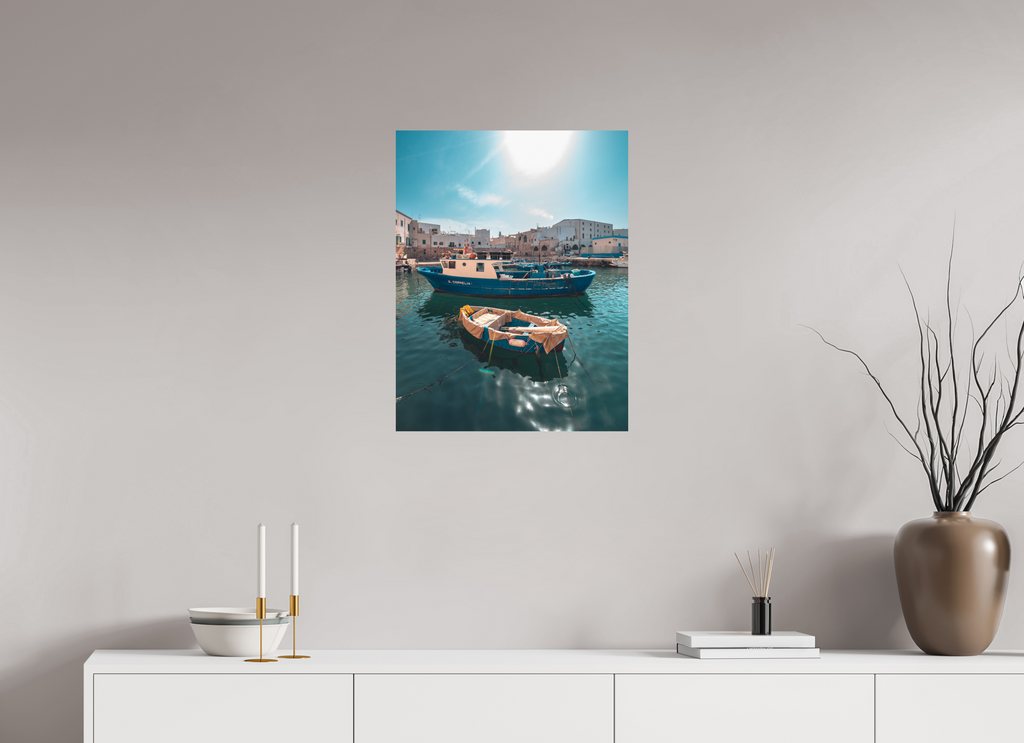 50 x 64,7 cm, Alu-Dibon couleur Tirage photo [ Monopoli - Porto Antico ] - Photographie d'art