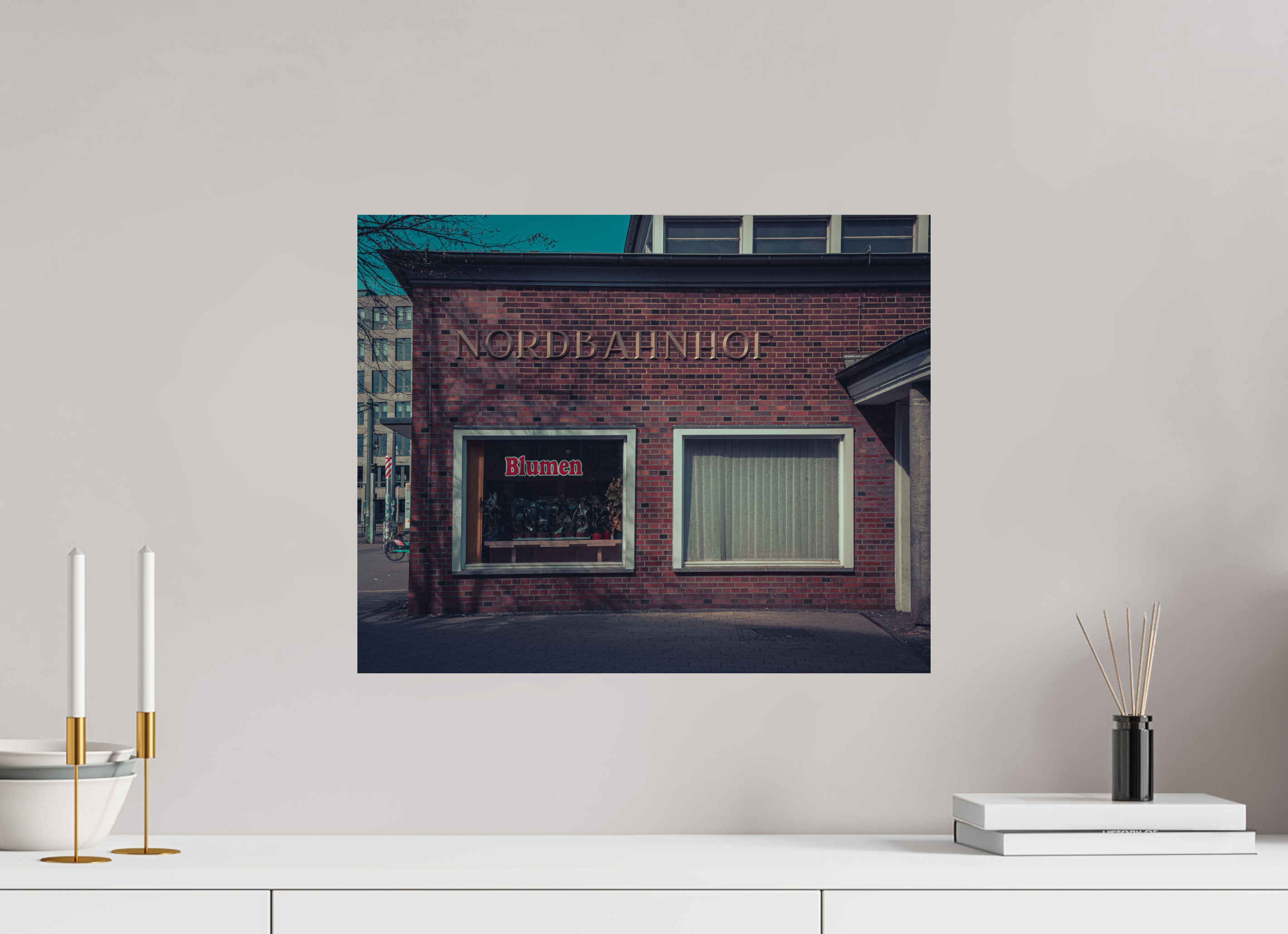 50 x 40 cm, Alu-Dibon couleur Tirage photo [ Berlin - Nordbahnhof ] - Photographie d'art