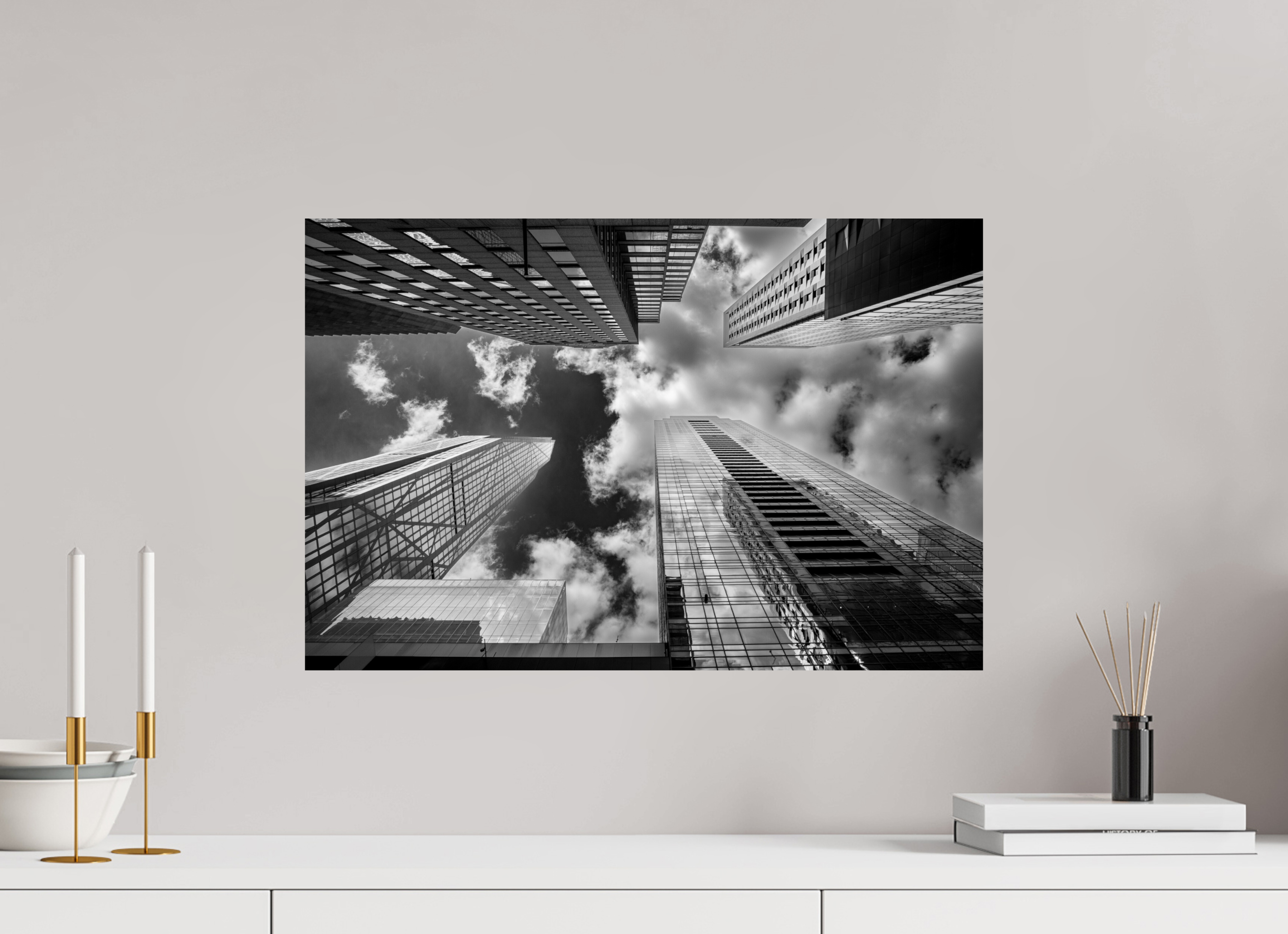 60 x 40 cm, Photo papier noir & blanc Tirage photo [ New York - 4 Structures ] - Photographie d'art