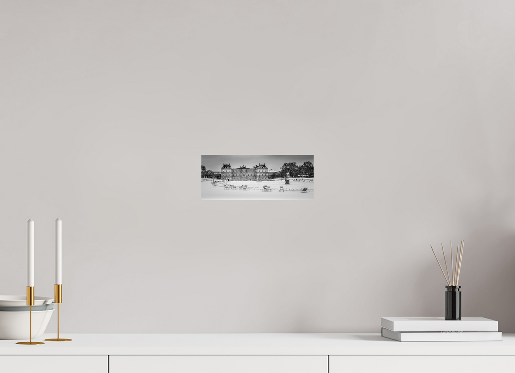 24,9 x 10 cm, Photo papier noir & blanc Tirage photo [ Paris - Winter Silence at Luxembourg Palace ] - Photographie d'art