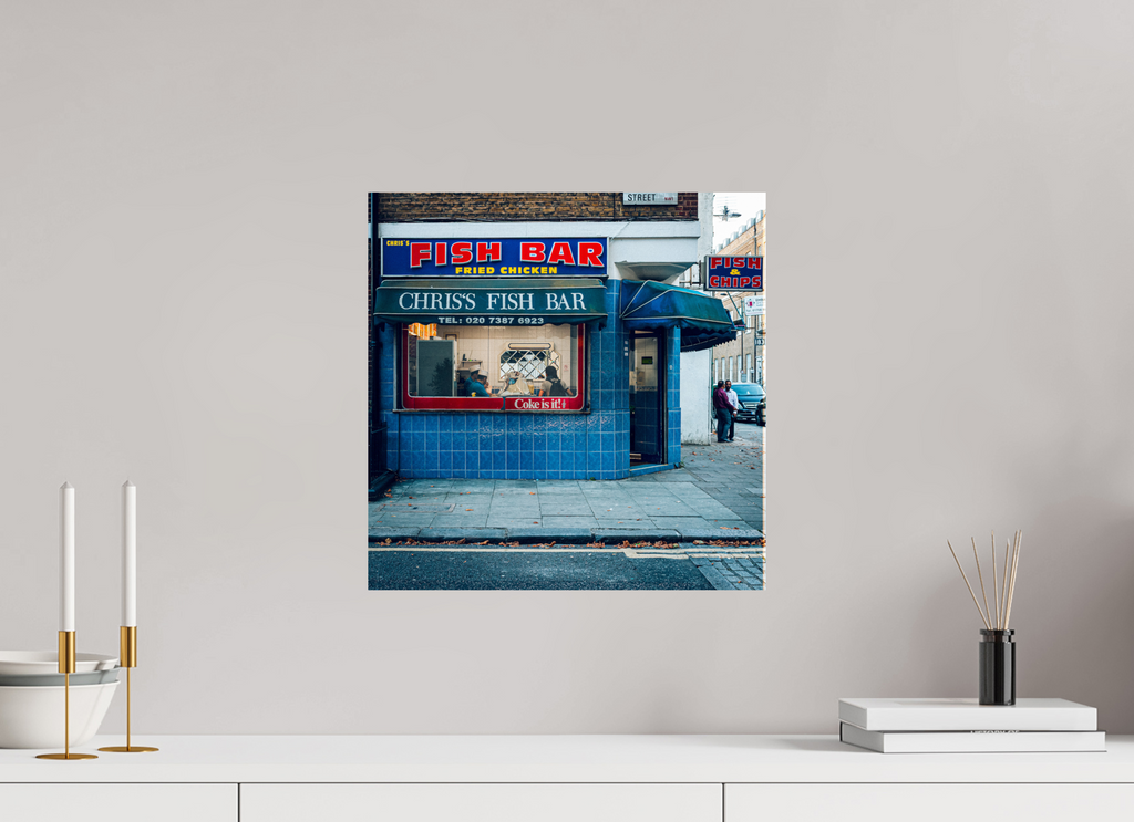 40 x 40 cm, Papier photo couleur Tirage photo [ Londres - The Fish Bar ] - Photographie d'art