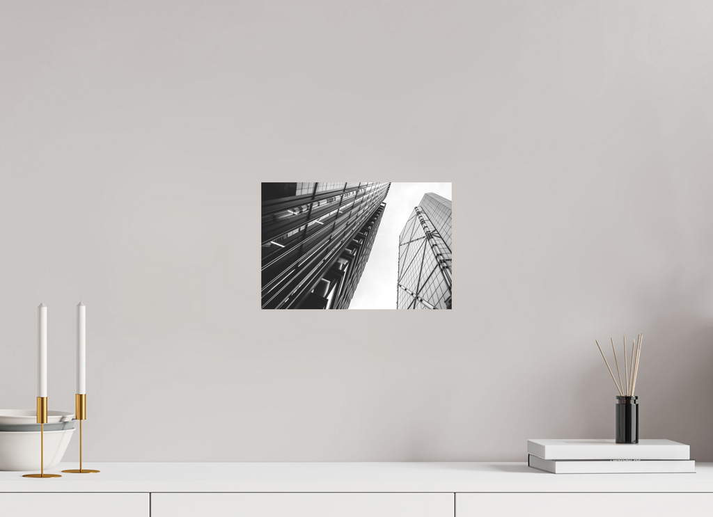 30 x 20 cm, Alu-Dibon noir & blanc Tirage photo [ Londres - City Geometry ] - Photographie d'art