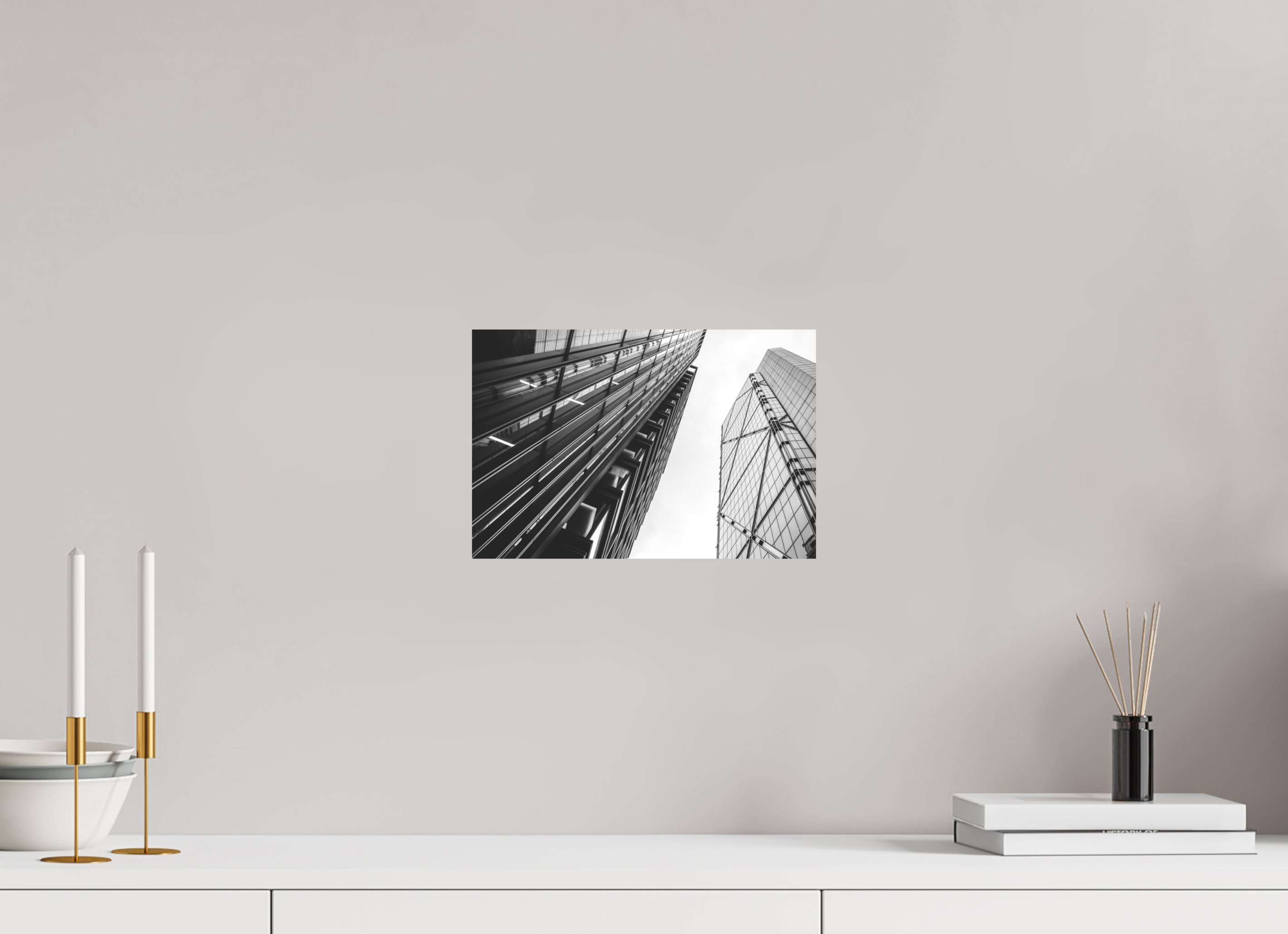 30 x 20 cm, Alu-Dibon noir & blanc Tirage photo [ Londres - City Geometry ] - Photographie d'art