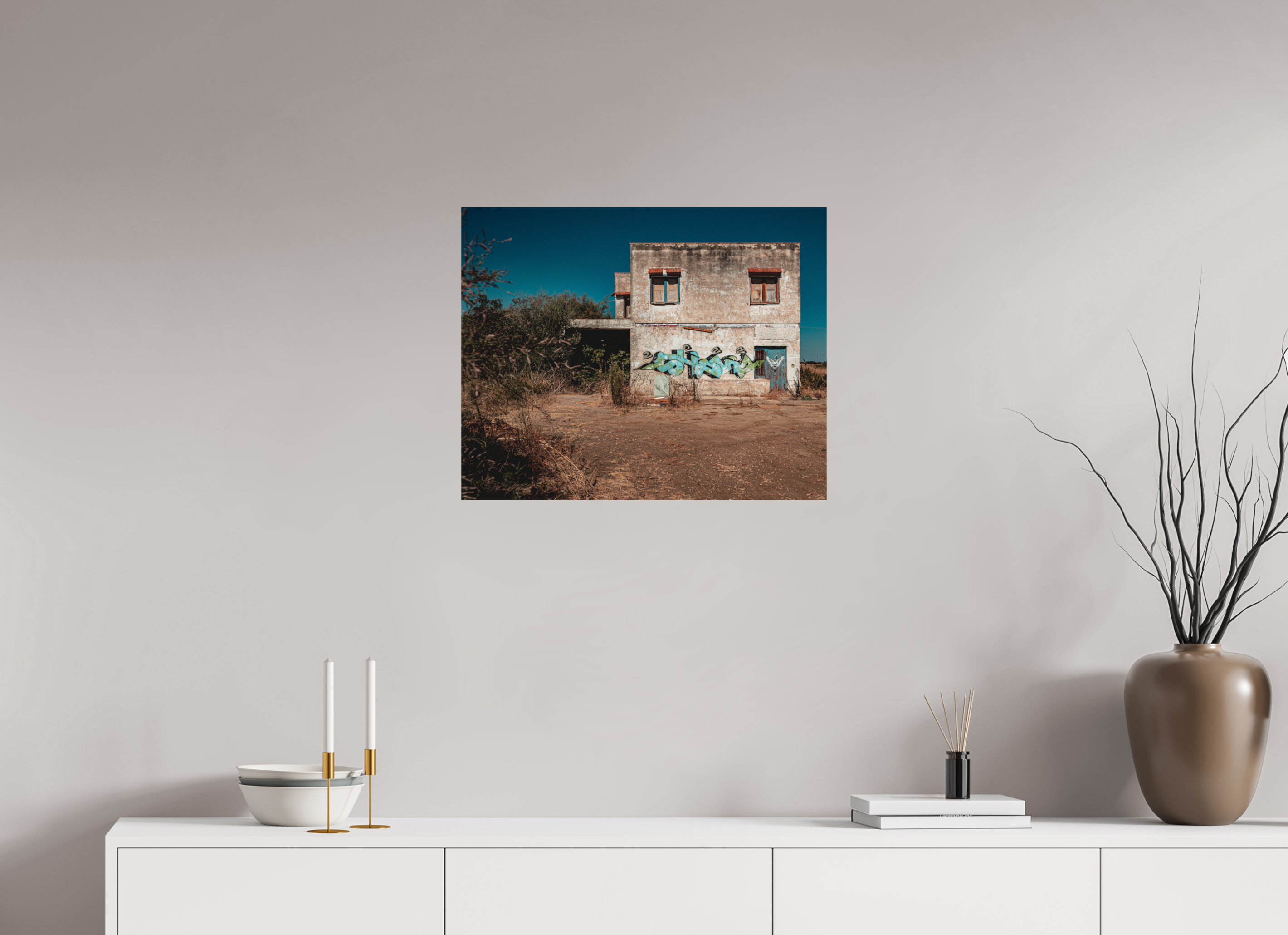 62,5 x 50 cm, Alu-Dibon couleur Tirage photo [ Brindisi - Via Apani ] - Photographie d'art