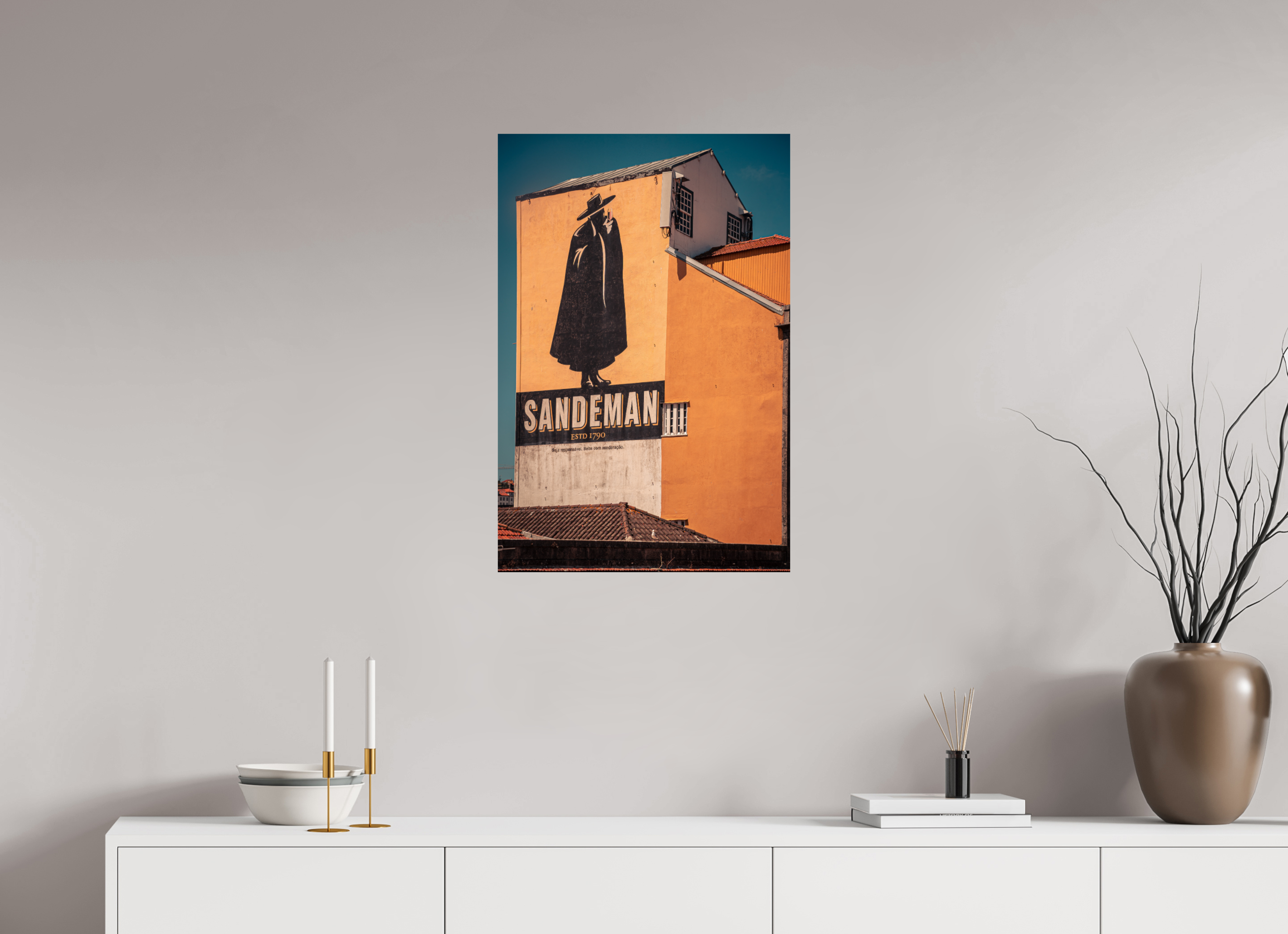 50 x 75 cm, Alu-Dibon couleur Tirage photo [ Porto - The Sandeman ] - Photographie d'art