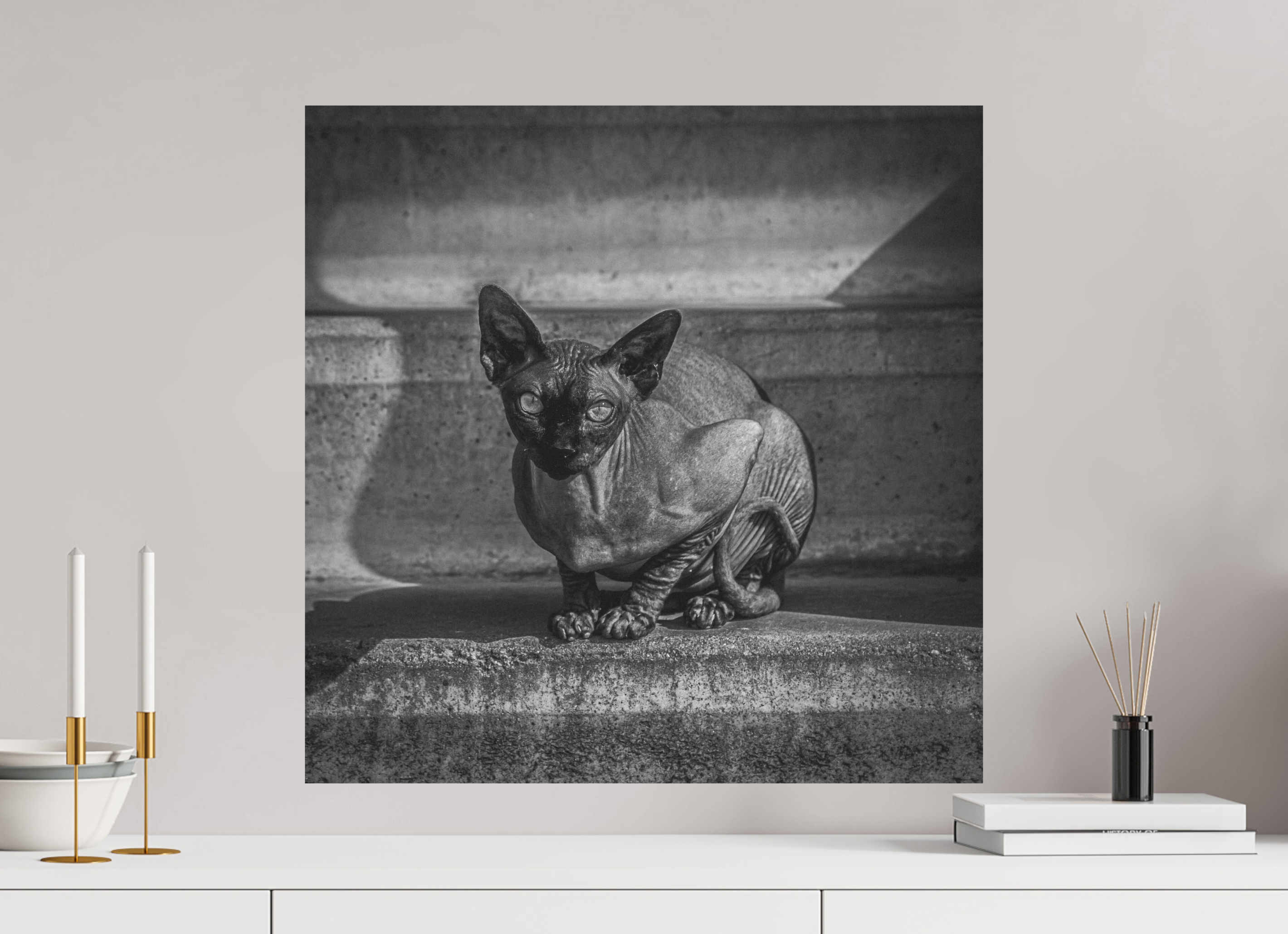 60 x 60 cm, Photo papier noir & blanc Tirage photo [ Rotterdam - Le Sphynx ] - Photographie d'art