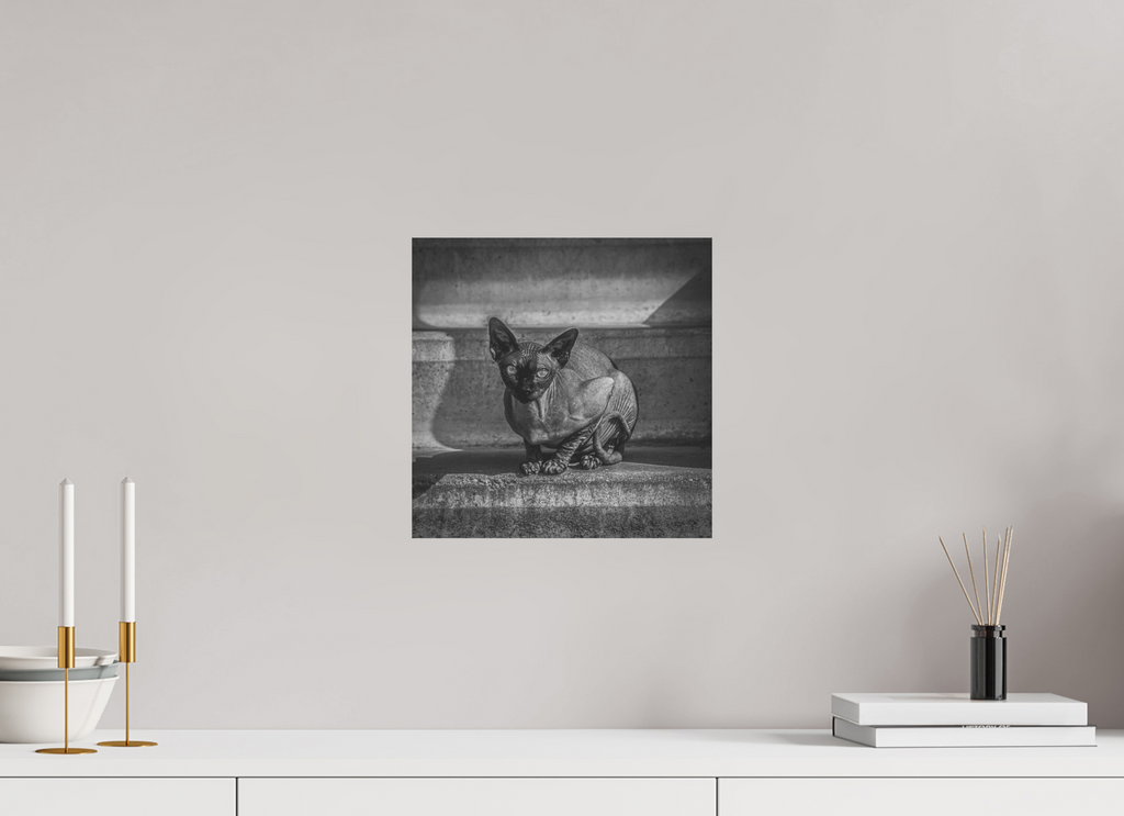30 x 30 cm, Alu-Dibon noir & blanc Tirage photo [ Rotterdam - Le Sphynx ] - Photographie d'art