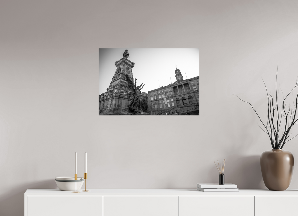 75 x 50 cm, Photo papier noir & blanc Tirage photo [ Porto - Infante D. Henrique ] - Photographie d'art