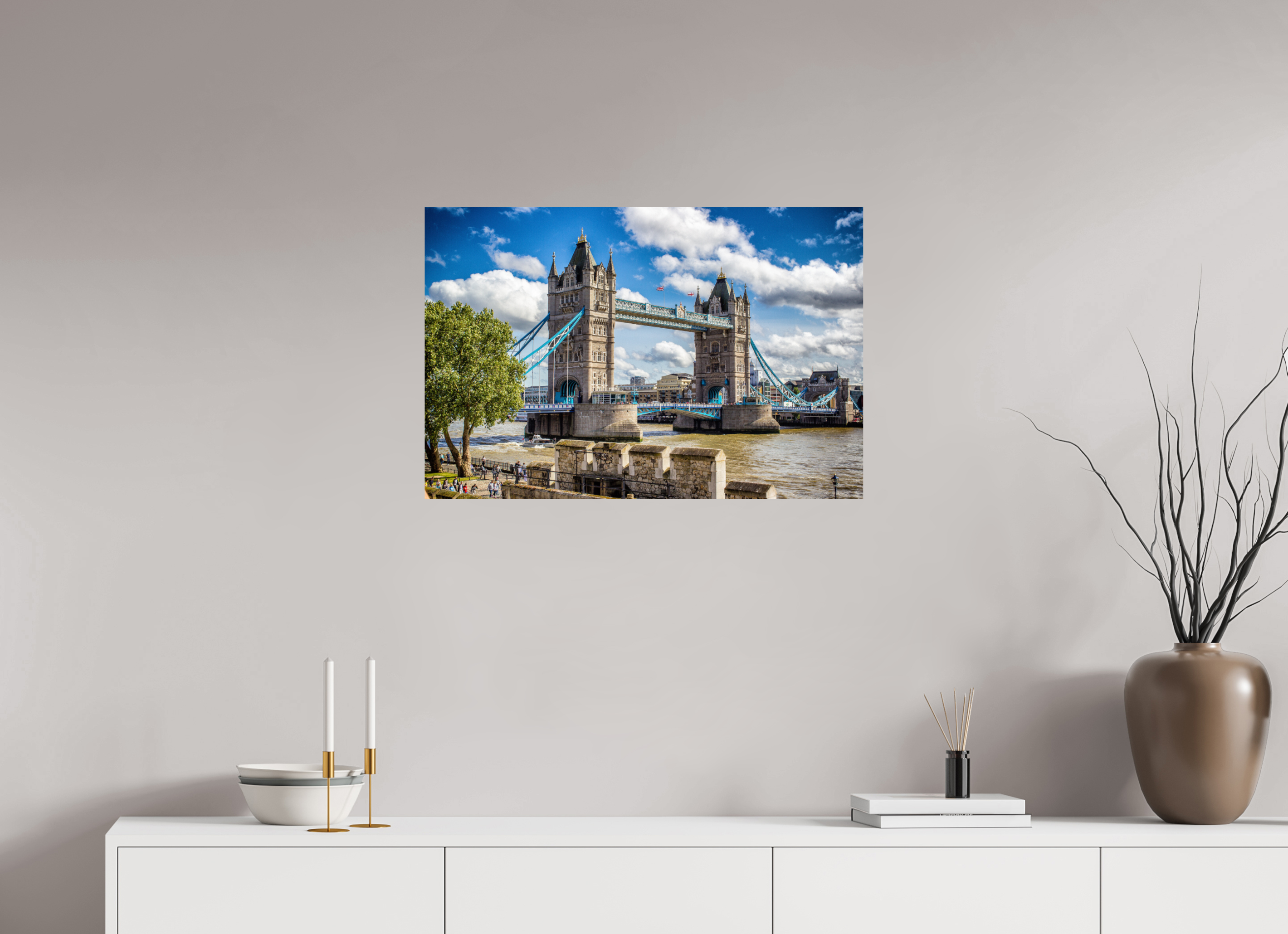75 x 50 cm, Alu-Dibon couleur Tirage photo [ Londres - Tower Bridge ] - Photographie d'art