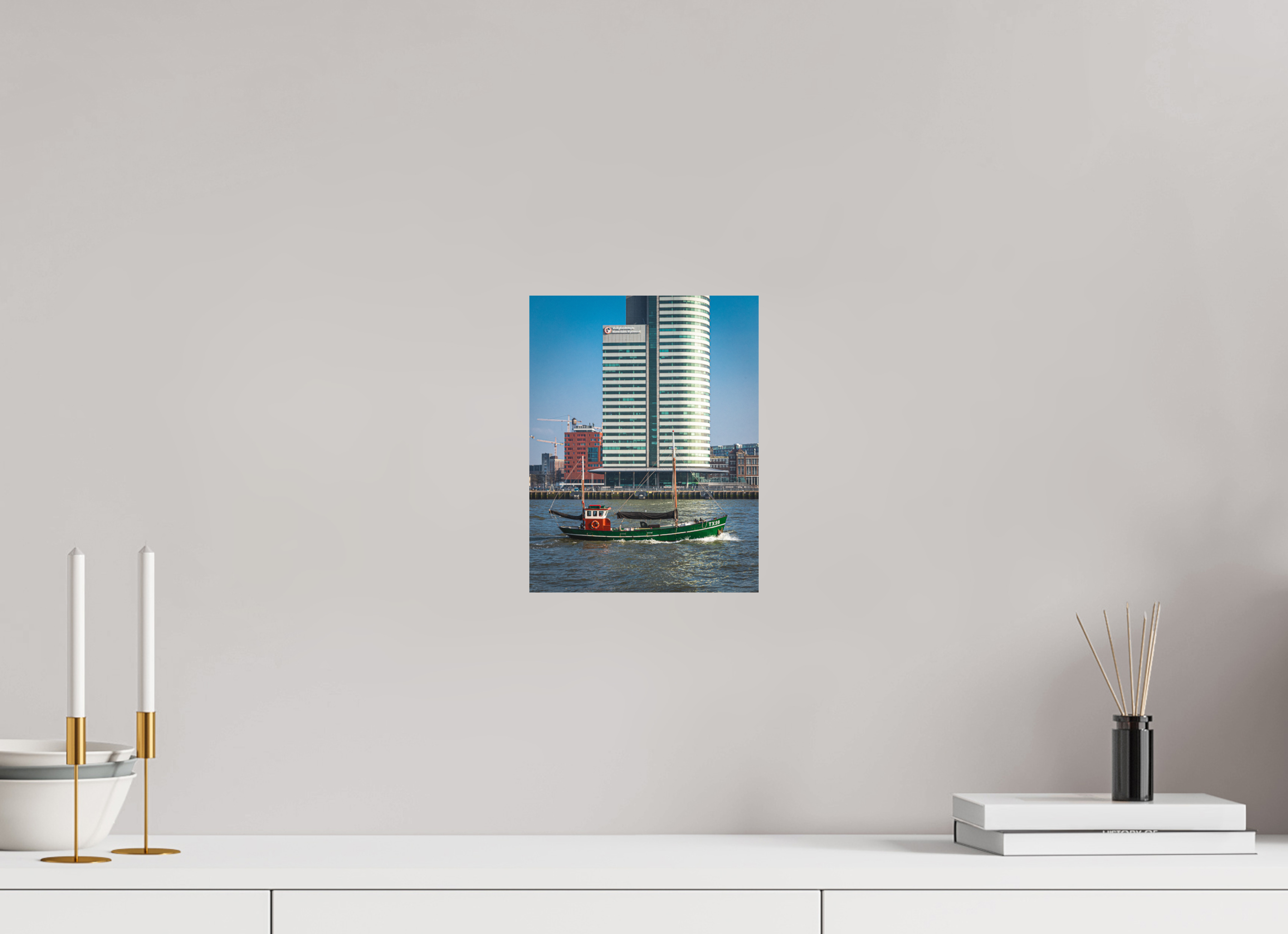 20 x 25,9 cm, Alu-Dibon couleur Tirage photo [ Rotterdam - Voguer ] - Photographie d'art