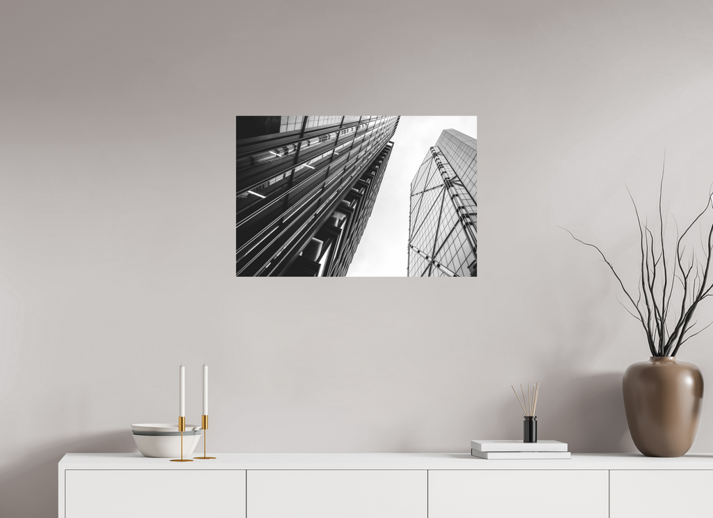 75 x 50 cm, Photo papier noir & blanc Tirage photo [ Londres - City Geometry ] - Photographie d'art
